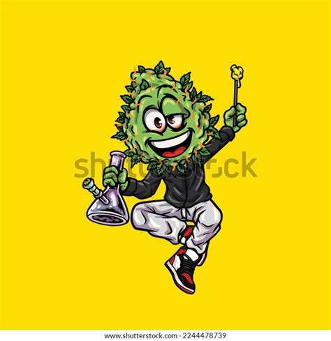 Nug Weed Vector Cartoon Character Mascot Stock Vector (Royalty Free ...