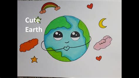 Vẽ Trái Đất Dễ Thương Đơn Giản Nhất | How To Draw Cute Earth #earth - YouTube