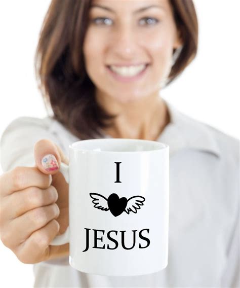 Christian Saying Mug - I love jesus- Jesus loves me.- Ceramic Coffee ...