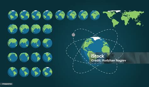 Earth Animation Vector Set Stock Illustration - Download Image Now - Asia, Backgrounds, Blue ...