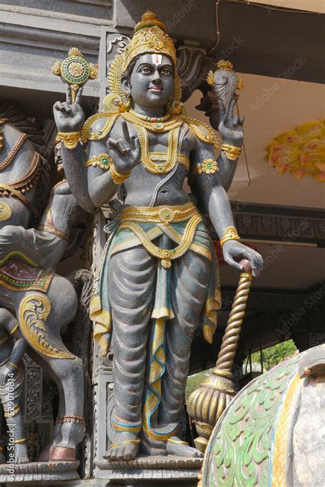 Narayana is a statue of God in a Hindu temple in India. Stock Photo | Adobe Stock