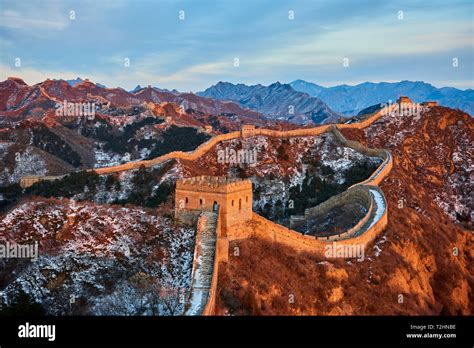 Sunlit Jinshanling and Simatai sections of the Great Wall of China, Unesco World Heritage Site ...