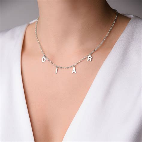 Letters Choker Necklace- Elegant Detail - Sterling Silver