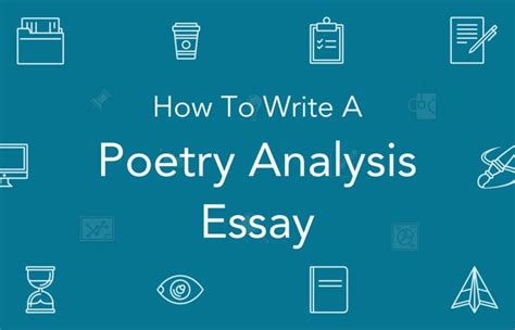 the words how to write a poetry analysis in white text on a teal background