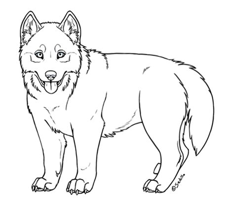 Free Siberian Husky Puppy Lineart by Sedillo-Kennels | Canine drawing ...