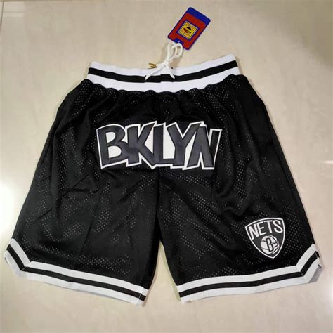 Brooklyn Nets Black Swingman Throwback Basketball Shorts - justdonshorts