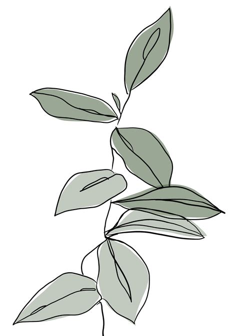 Simple botanical print - minimalist - modern - line art | Line art drawings, Line art, Abstract ...