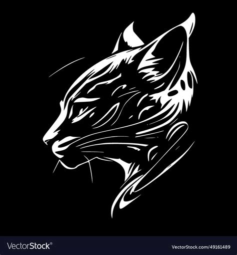 Wildcat - black and white isolated icon Royalty Free Vector