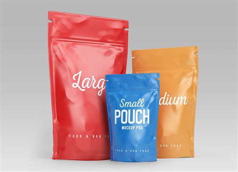 Free Stand-up Pouch (Doypack) Food Packaging Mockup PSD Set - Good Mockups