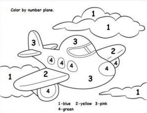 Airplane Color by Number - ColoringbyNumber.Com