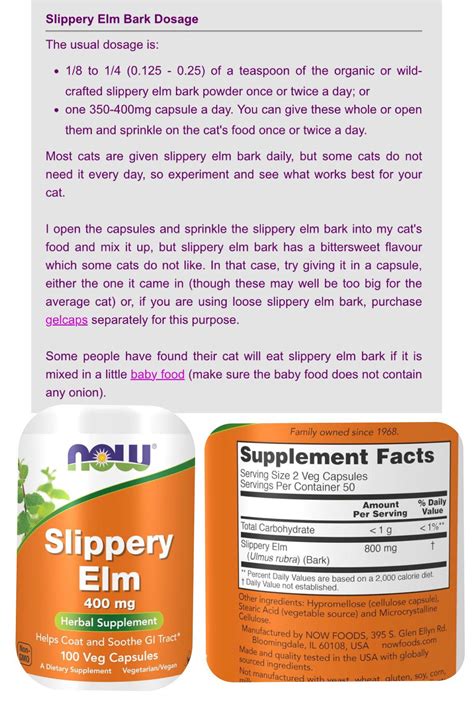 Slippery elm dosage? : r/RenalCats