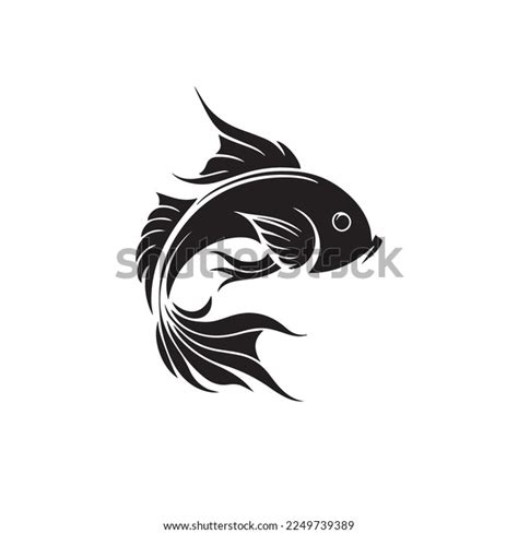 Koi Fish Minimal Black White Vector Stock Vector (Royalty Free) 2249739389 | Shutterstock