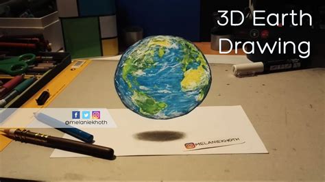 3D Earth drawing - YouTube