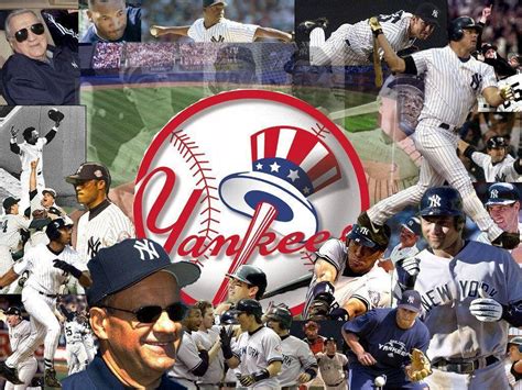 Download Yankees Hat Logo Players Collage Wallpaper | Wallpapers.com