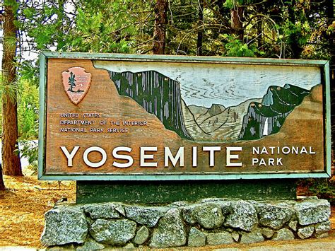 Yosemite Sign at Entry to Yosemite National Park, California Photograph by Ruth Hager - Pixels