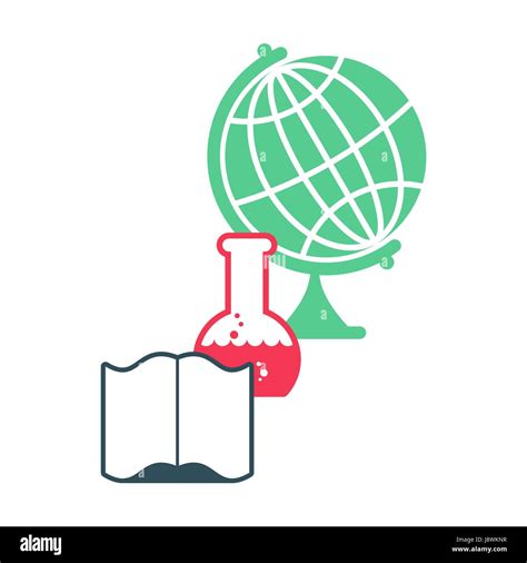 Science logo. Emblem for scientific laboratory. flask and globe. Open ...