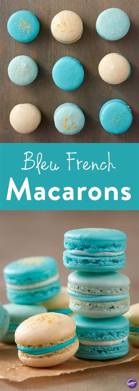 Bleu French Macarons - Learn how to add color and texture to your macarons with this Blue French ...