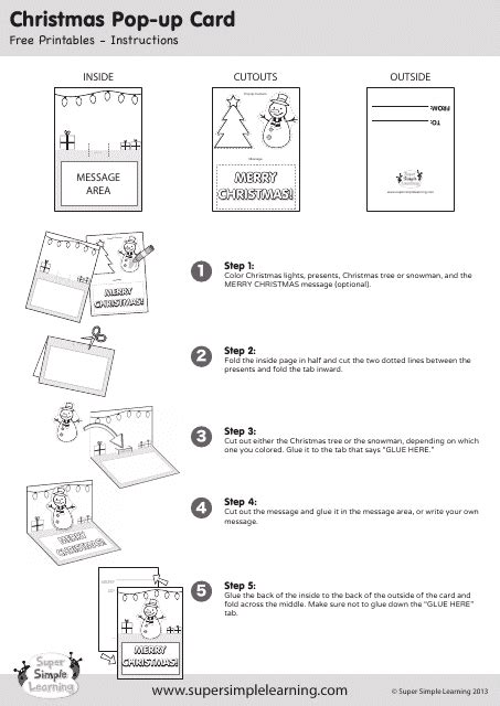 Christmas Pop-Up Card Templates Download Printable PDF | Templateroller