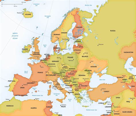 Vector map of continent Europe | Custom-Designed Graphics ~ Creative Market