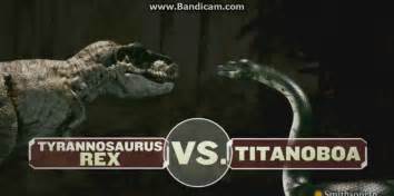 t-rex vs titanoboa - YouTube