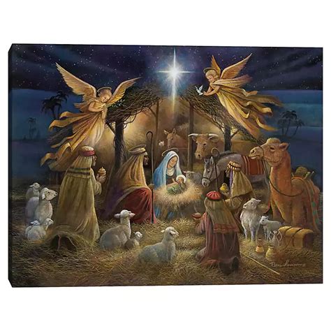 Nativity Angels Christmas Canvas Art Print | Kirklands Home