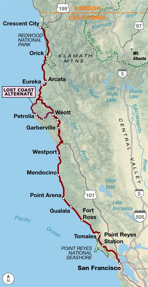 Printable Pacific Coast Highway Map