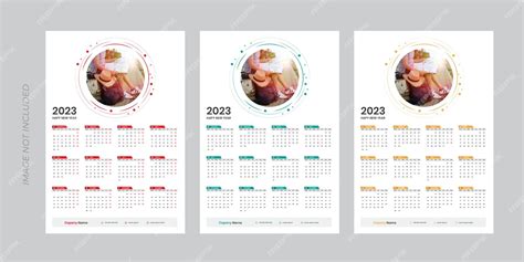 Premium Vector | 2023 one page wall calendar design template, modern 12 month one page calendar