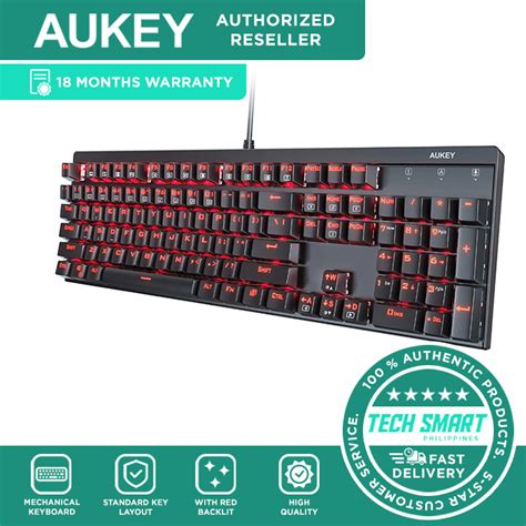 AUKEY KM-G6R Mechanical Keyboard Red Switch - Tech Smart Philippines