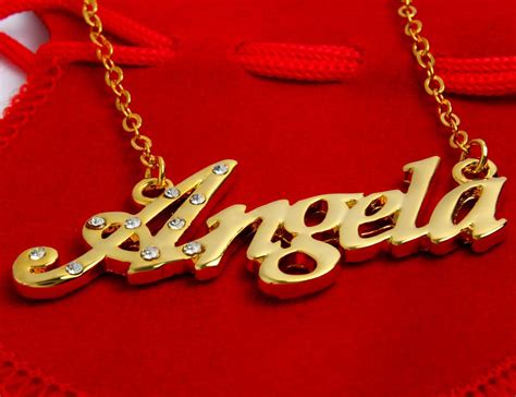 ANGELA Name Necklace & Name Bracelet Jewellery Set 18K Gold - Etsy