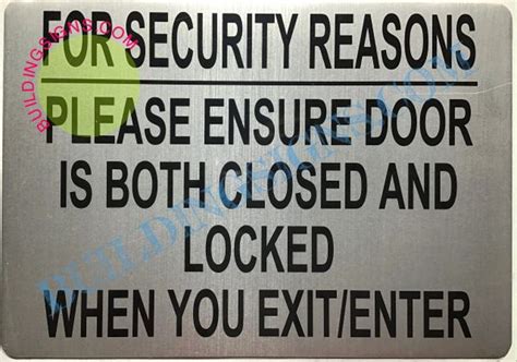 ALUMINUM HPD SIGNS: KEEP DOOR CLOSED AND LOCKED AT ALL TIMES SIGN | DOB SIGNS NYC -YOUR OFFICIAL ...