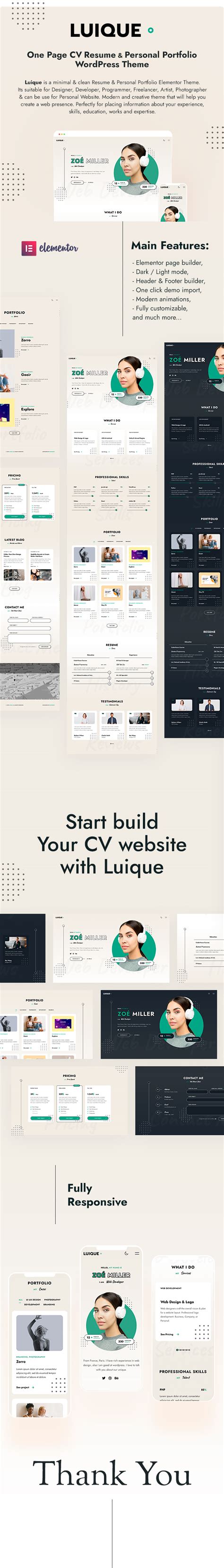 Luique - Personal Portfolio WordPress Theme