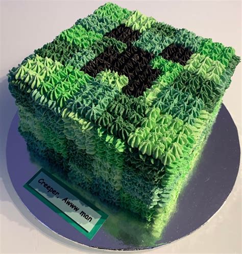 Reddit - Baking - Thought I’d share this Buttercream Creeper Head Cake I made! [OC] | Creeper ...