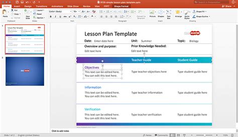 Free Simple Lesson Plan Template for PowerPoint - Free PowerPoint ...