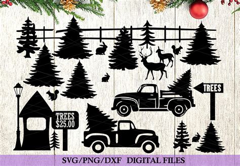 Christmas Tree Farm Svg png Shadow Box Svg Christmas Sign - Etsy