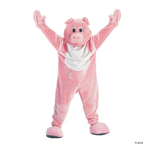 Adult's Plush Pink Pig Mascot Costume