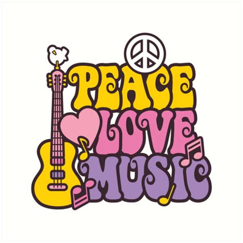 "Peace, Love, Music" Art Prints by Lisann | Redbubble