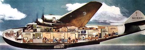 Cutaway of the Boeing 314 Clipper used first on PamAm's 5-day SF-Hong ...