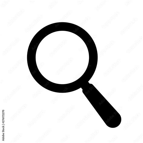 Black magnifier icon for search bar design. Vector magnifying glass icon. Stock Vector | Adobe Stock