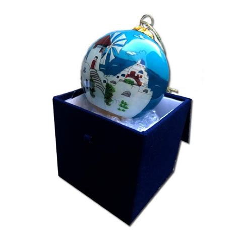 Amazon.com: Greek Christmas Tree Glass Ornament Santorini - Greece: Home & Kitchen | Greek ...