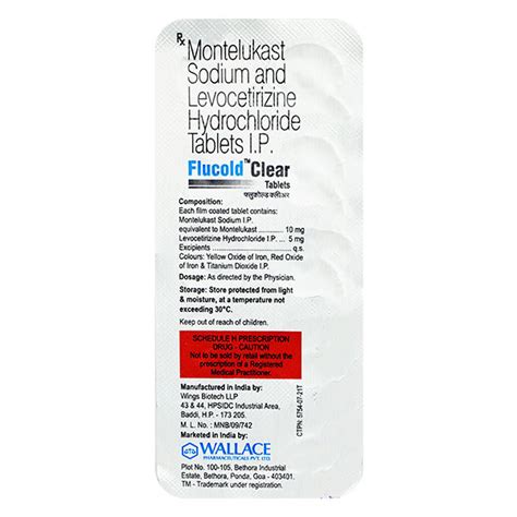 Flucold Clear 10/5mg Tablet 10'S - Buy Medicines online at Best Price ...