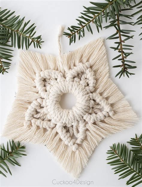 How to make Christmas ornaments with macrame yarn | Cuckoo4Design