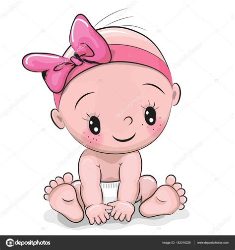 Cute cartoon baby girl — Stock Vector © Reginast777 #142010228