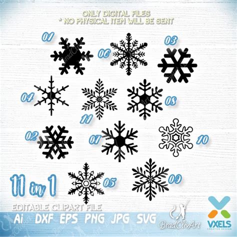 Snowflake SVG Bundle and cutting files for Christmas