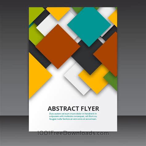 Free Vectors: Flyer Template Vector Design with colorful 3D Squares ...