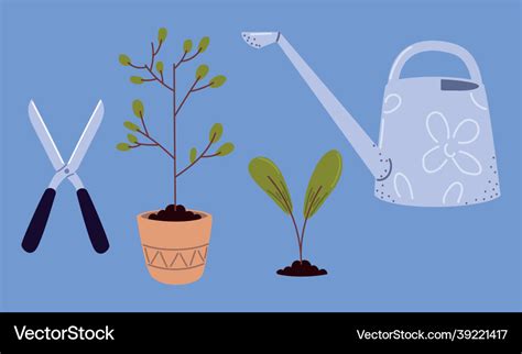 Planting tools set Royalty Free Vector Image - VectorStock