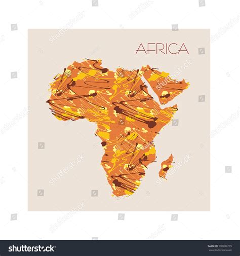 Africa Map Decorative Symbol Africa Continent Stock Vector (Royalty ...