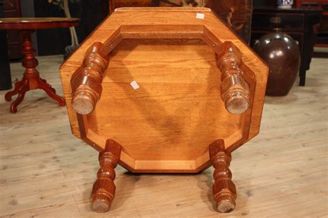 Dutch Carved Oak Coffee Table, 1960s for sale at Pamono
