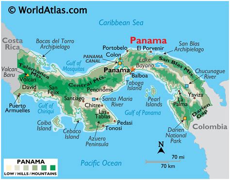 Panama Large Color Map - Central America Countries, Color Map of Panama