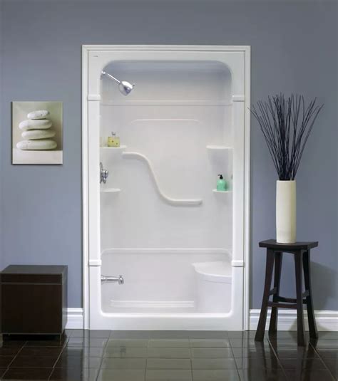 Mirolin Madison 48-Inch 1-Piece Acrylic Shower Stall with Seat | The Home Depot Canada