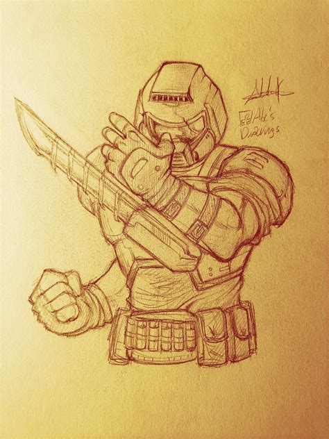 DOOMGUY Fan art | Рисунки, Эскизы персонажей, Карандашные наброски ...